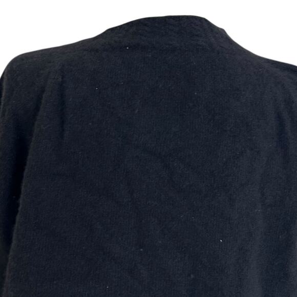 Vintage Black Lambs Wool Cardigan Sweater Womens Sz Medium Gold Button Angora - Picture 15 of 16